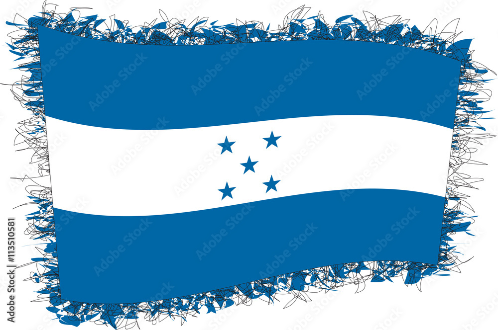 Flag of Honduras. Vector illustration of a stylized flag.