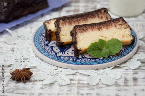 cottage cheese casserole with chocolate. Cheese-Cake Lviv. Ukrai photo