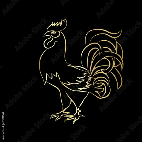 Golden outline of an cock