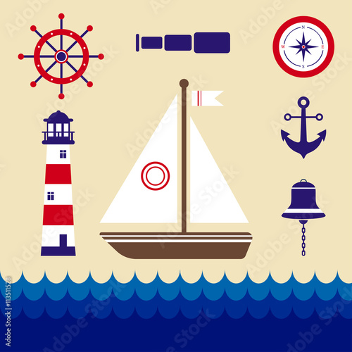 cartoon marine elements