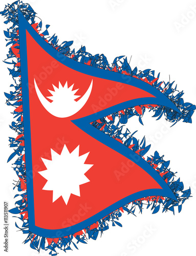 Flag of Nepal. Vector illustration of a stylized flag.
