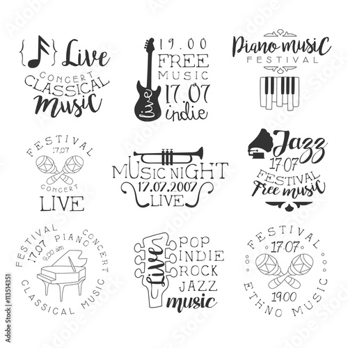 Live Music Hand Drawn Banner Set