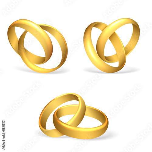 Vector wedding rings on white background vector illustration