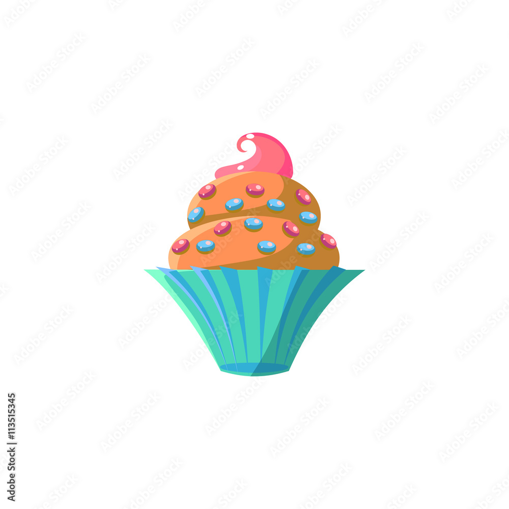 Fototapeta premium Cute Cupcake With Sprinkles