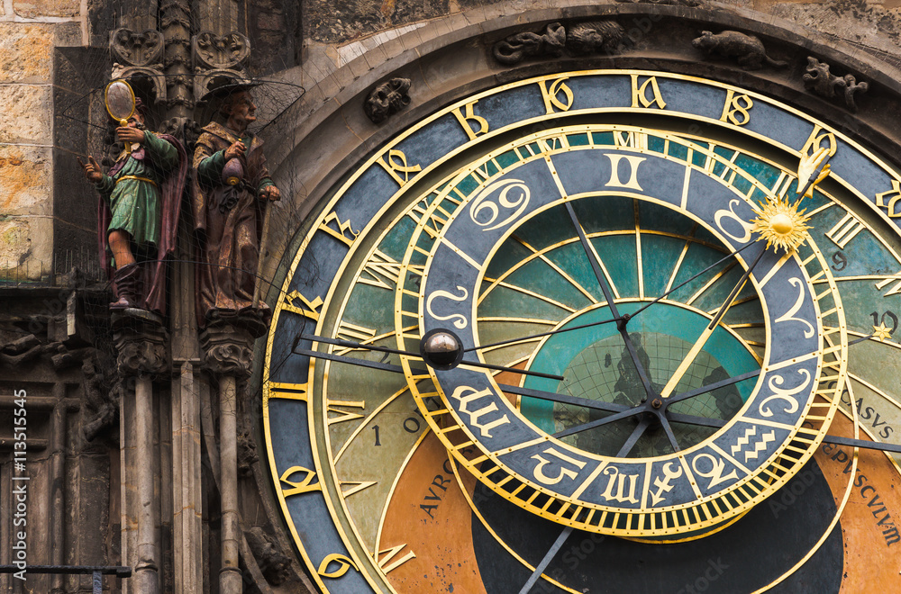 Astronomical Clock Orloj in the Old Square of Prague. Czech Republic