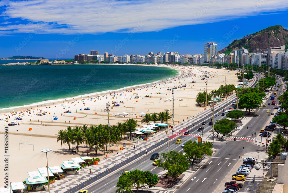 Copacabana beach in Rio de Janeiro, Brazil