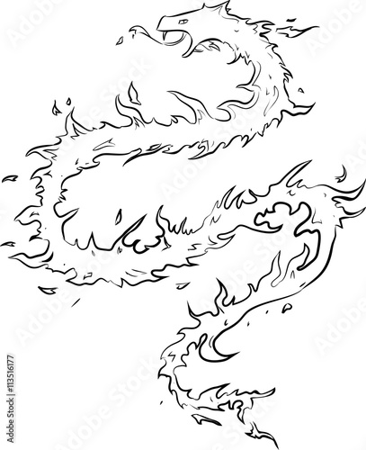 sketch of fire snake