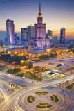 Warsaw. Image of Warsaw, Poland during twilight blue hour.