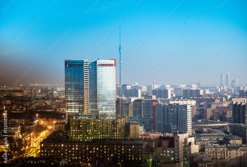 Fototapeta premium Moscow City daynight ART view