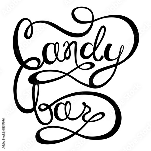 Candy bar calligraphy. Hand brushed ink lettering. Lettering typ
