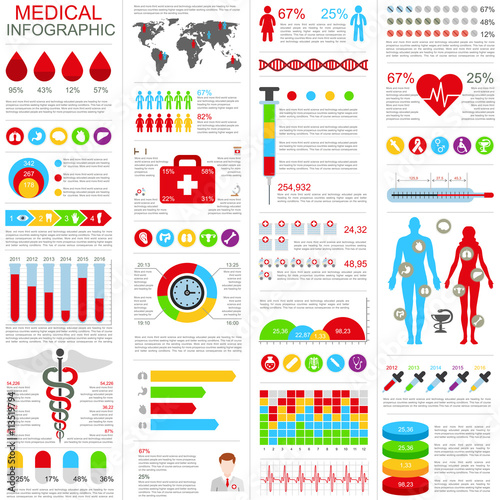 Set of medical infographic vector design template