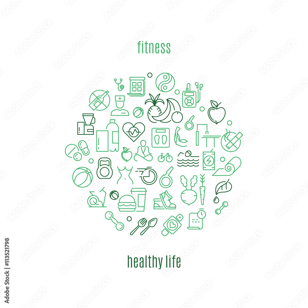 Logo vector template in linear style for gyms and fitness clubs Logo vector template in linear style for gyms and fitness clubs