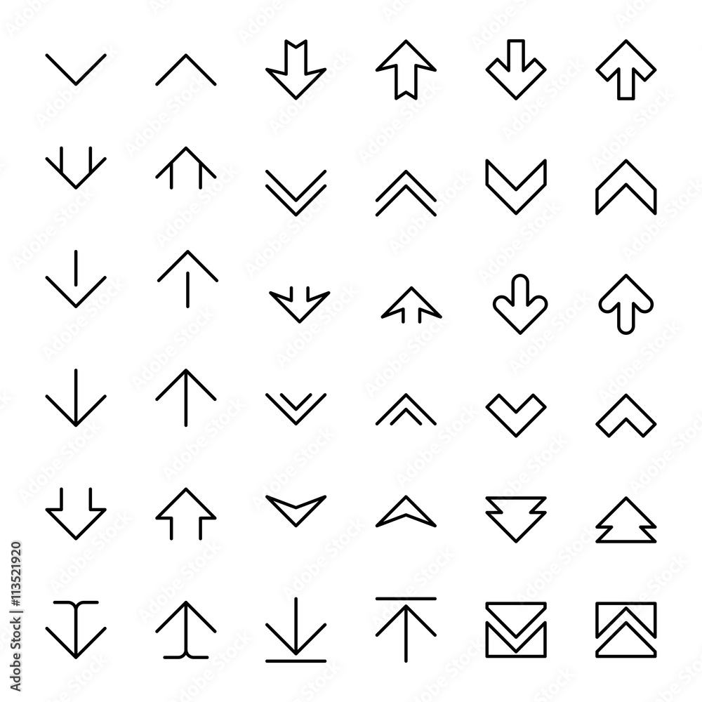 Arrow up and down scrolling vector buttons Arrow up and down scrolling vector buttons