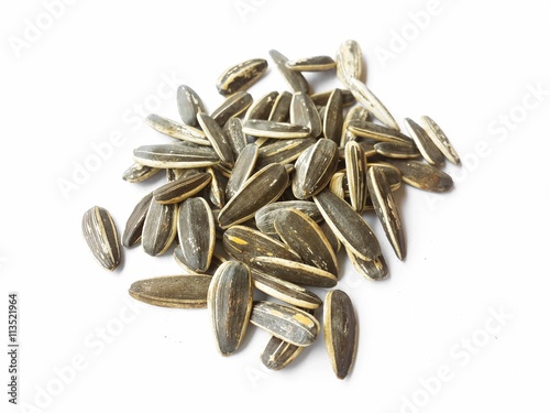 sunflower seeds on white paper
