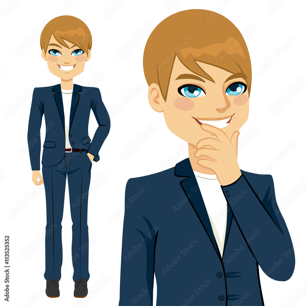 Young businessman wearing suit with casual clothes Young businessman wearing suit with casual clothes