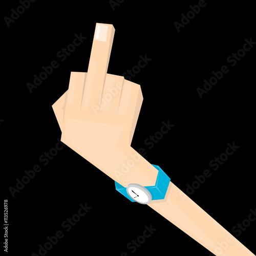 simple man hand with middle finger.