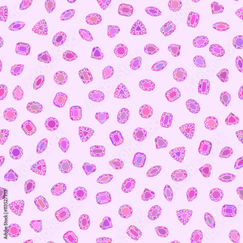 Diamond cut shapes. Seamless pattern. Heart, drop.