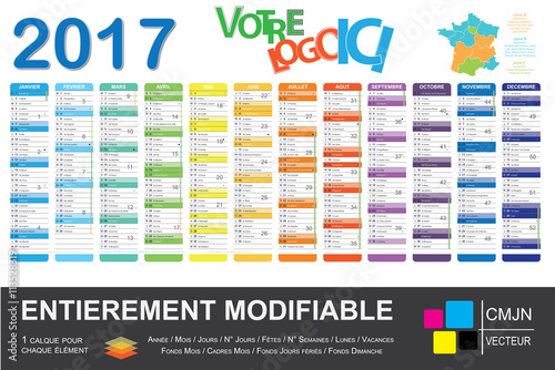 Calendrier éditable 2017 - calques séparés