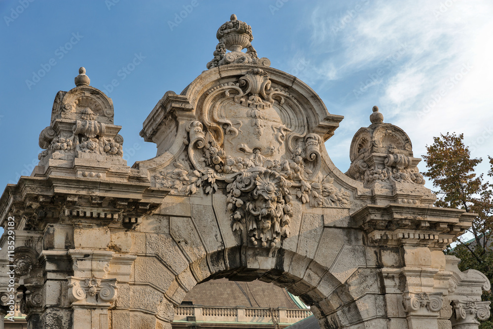 Gate leading to the Royal Palace in Buda castle, Budapest