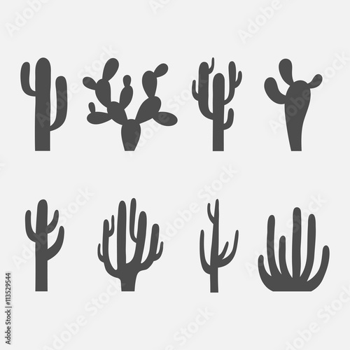 Cactus vector icon set