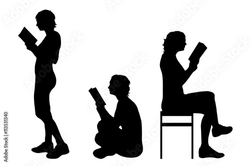 Vector silhouette of woman.