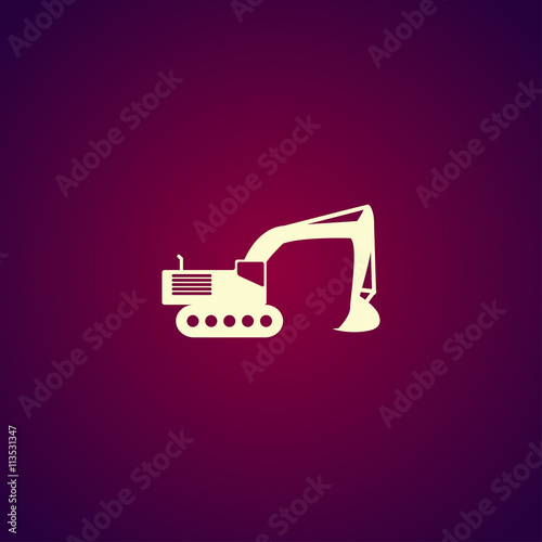 Excavator icon. Vector concept illustration for design