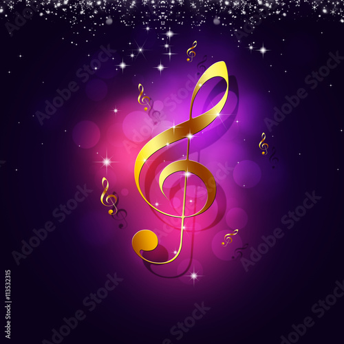 Golden Music Notes Background