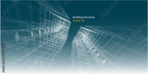 building structure abstract, 3d illustration, vector