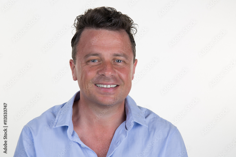 Man smile with a happy facial expression isolated Man smile with a happy facial expression isolated