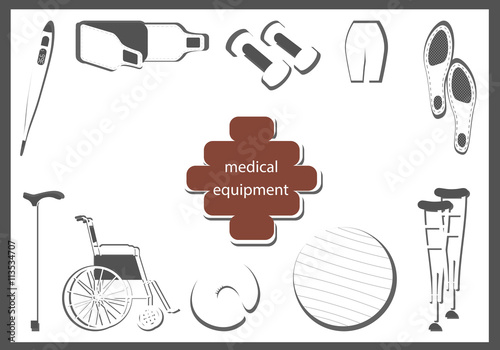 orthopedic equipment. image as a silhouette in a flat design. © S_veresk