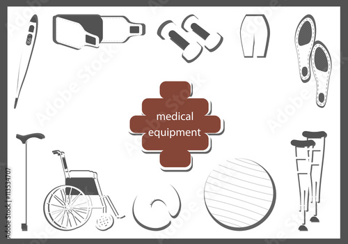 orthopedic equipment. image as a silhouette in a flat design.