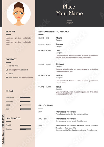 Vector minimalist cv resume template