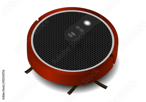 realistic robotic vacuum cleaner with a brush