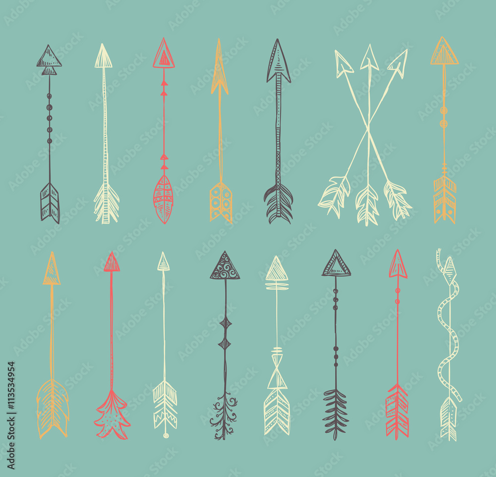 Boho style arrows. Tribal design elements arrows Boho style arrows. Tribal design elements arrows