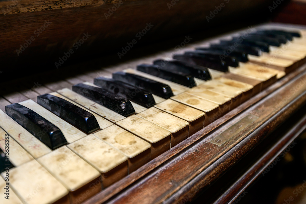 Dirty antique piano