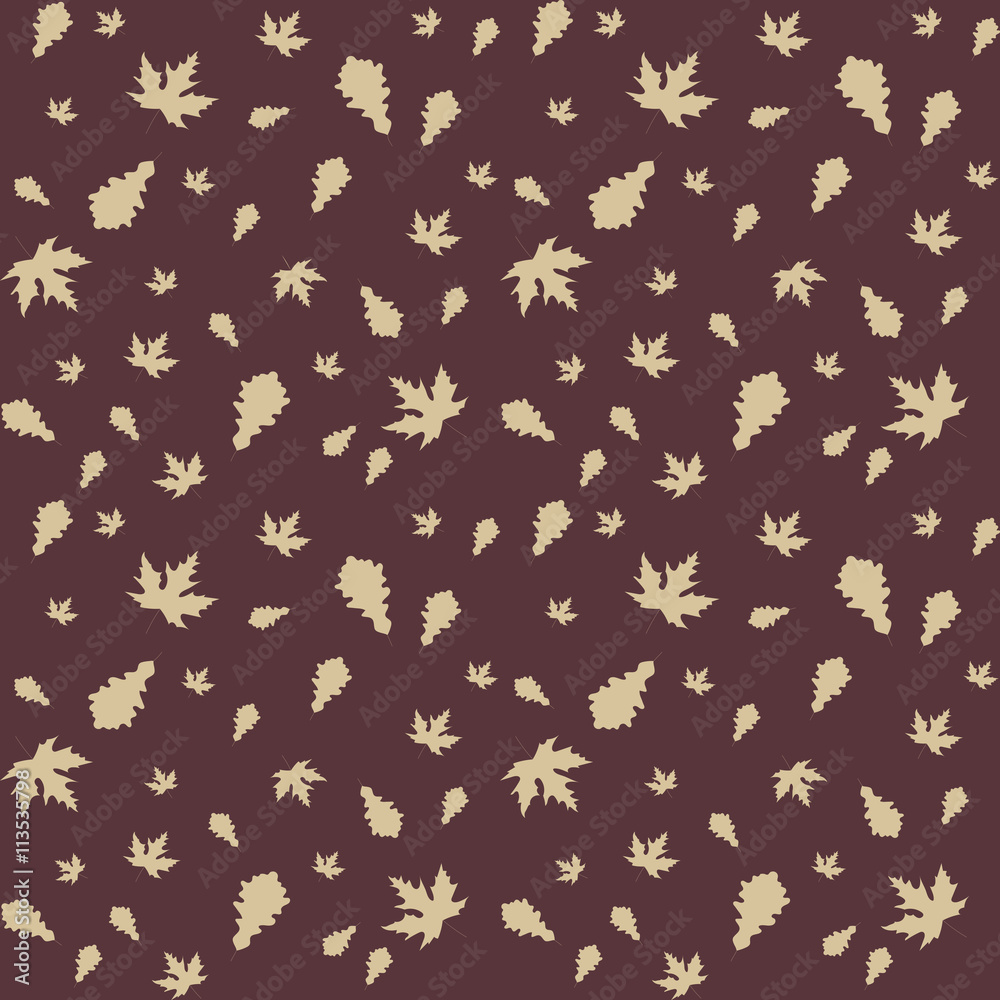 Autumn leaves of maple and oak, seamless pattern, vector illustration Autumn leaves of maple and oak, seamless pattern, vector illustration