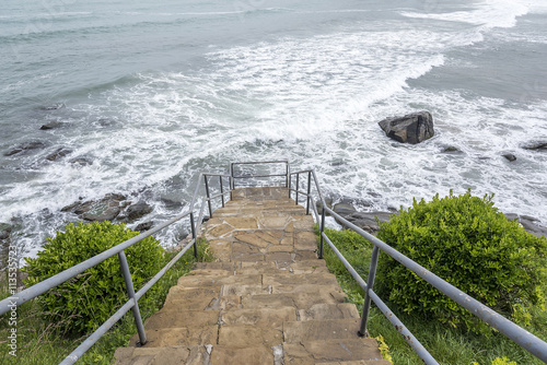 Steps to the sea.