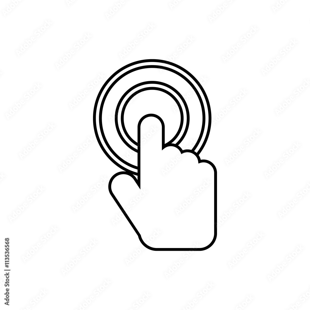 Click icon, outline style Click icon, outline style