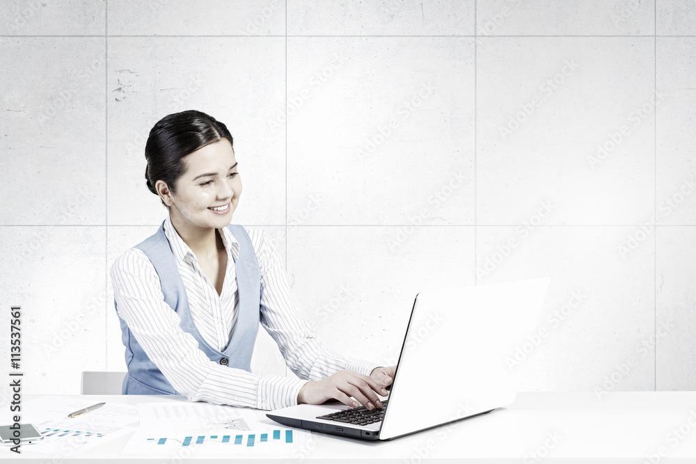 Businesswoman in process of work Businesswoman in process of work