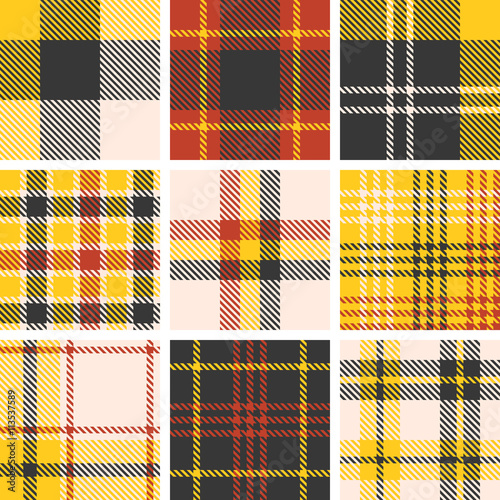 set of tartan seamless pattern, checkered pattern, plaid pattern, vintage style set 2