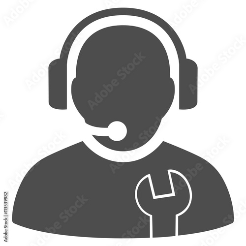 Service Operator vector icon. Style is flat icon symbol, gray color, white background.