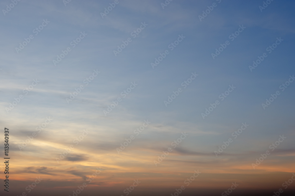 Evening sunset with cloudy skies Evening sunset with cloudy skies