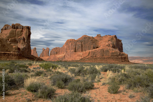 Park Avenue rock formations at Arches National Park in Moab Utah.