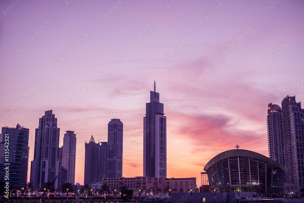 Naklejka premium Dubai skyline