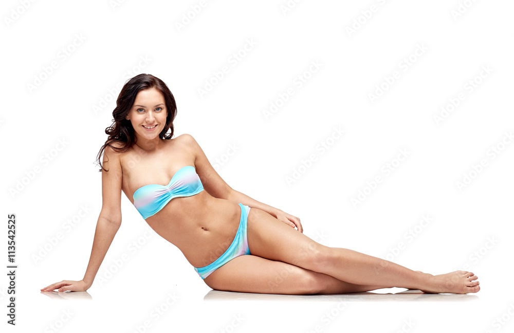 happy young woman sunbathing in bikini swimsuit happy young woman sunbathing in bikini swimsuit