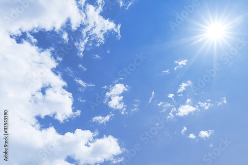 blue sky sun and clouds background