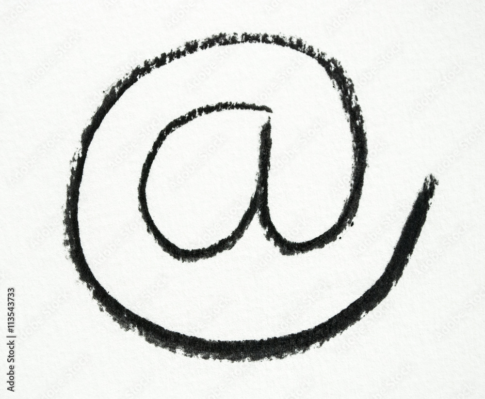 @ - Zeichen, Mailzeichen, E-mail Symbol - Illustration mit Zeichenkohle @ - Zeichen, Mailzeichen, E-mail Symbol - Illustration mit Zeichenkohle
