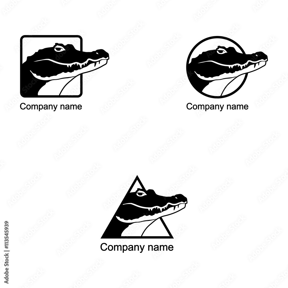 Naklejka premium Set of Crocodile logo
