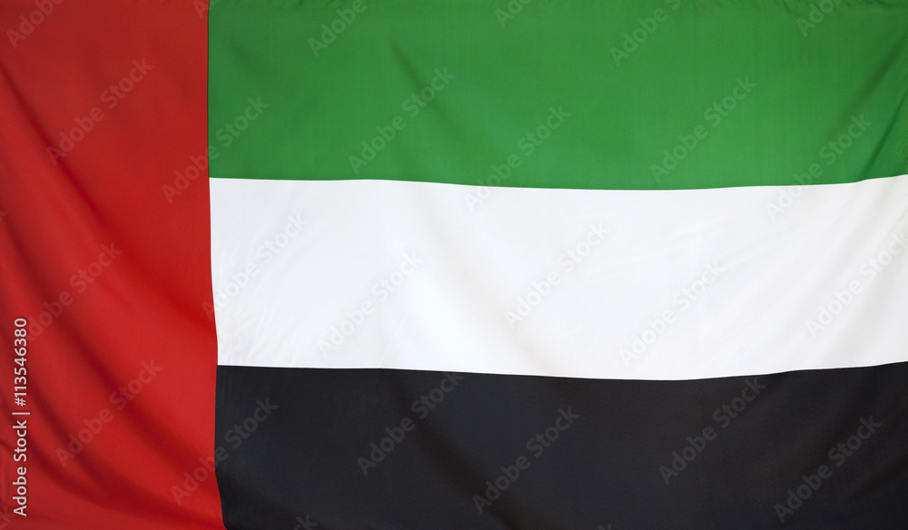 Obraz premium UAE Flag real fabric seamless close up