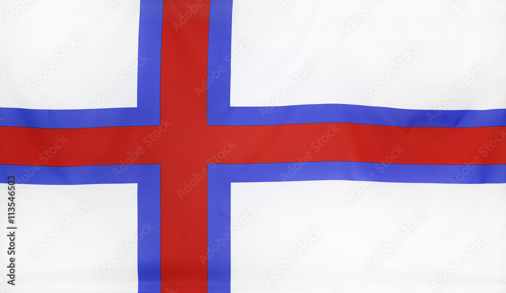 Obraz premium Faroe Islands Flag real fabric seamless close up